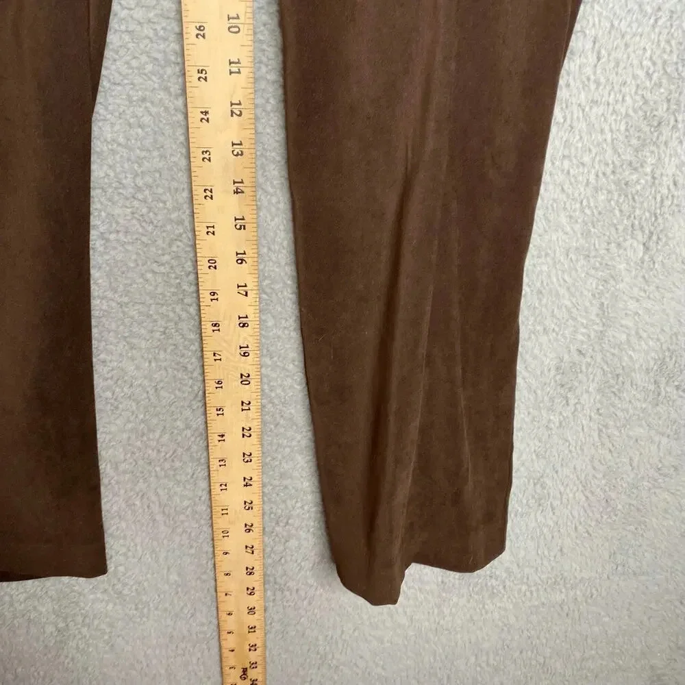 Susan Graver brown pull on pants soft office career business classic capsule 1X - Picture 9 of 11